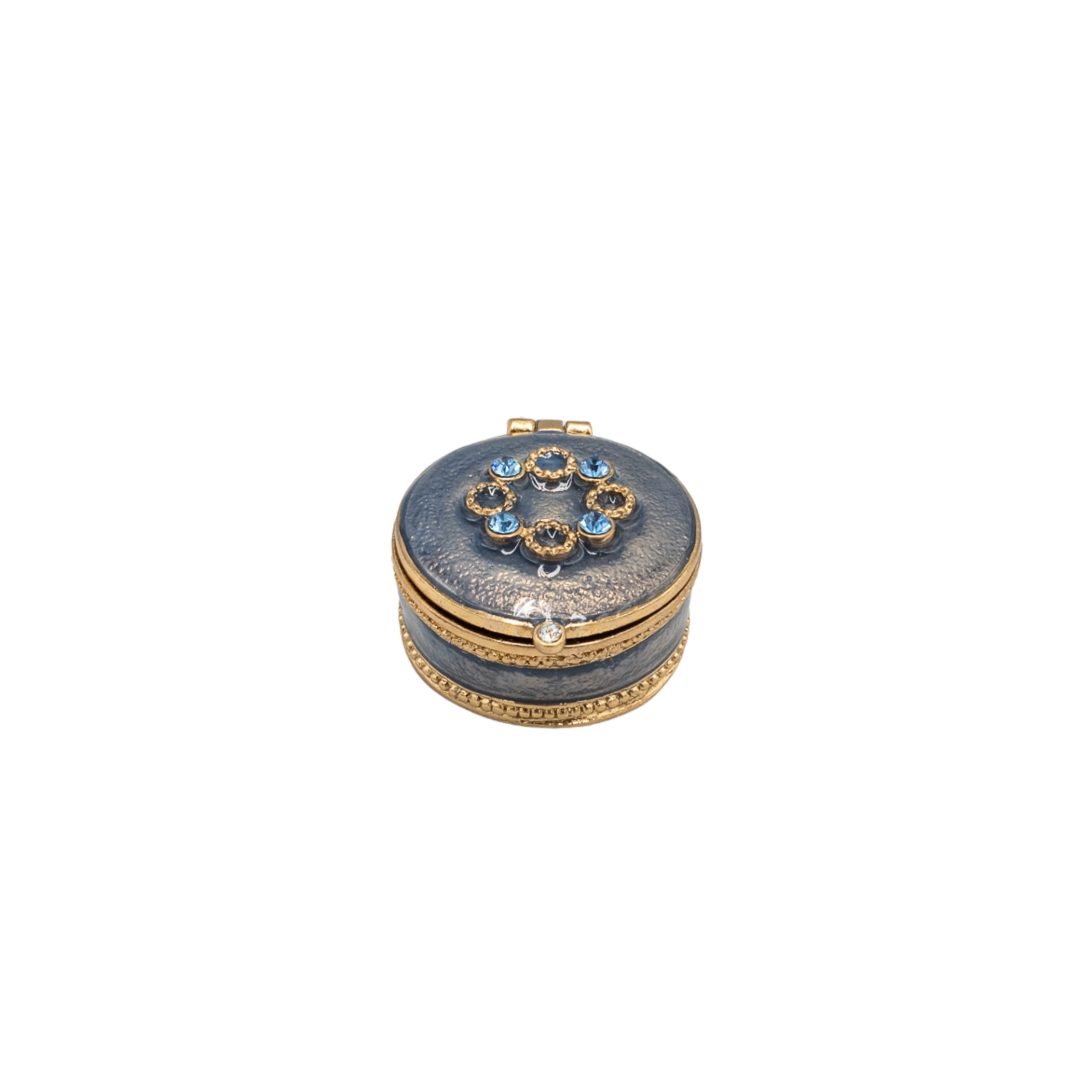 Safir Süslemeli Minik Kutu / İlaç Kutusu