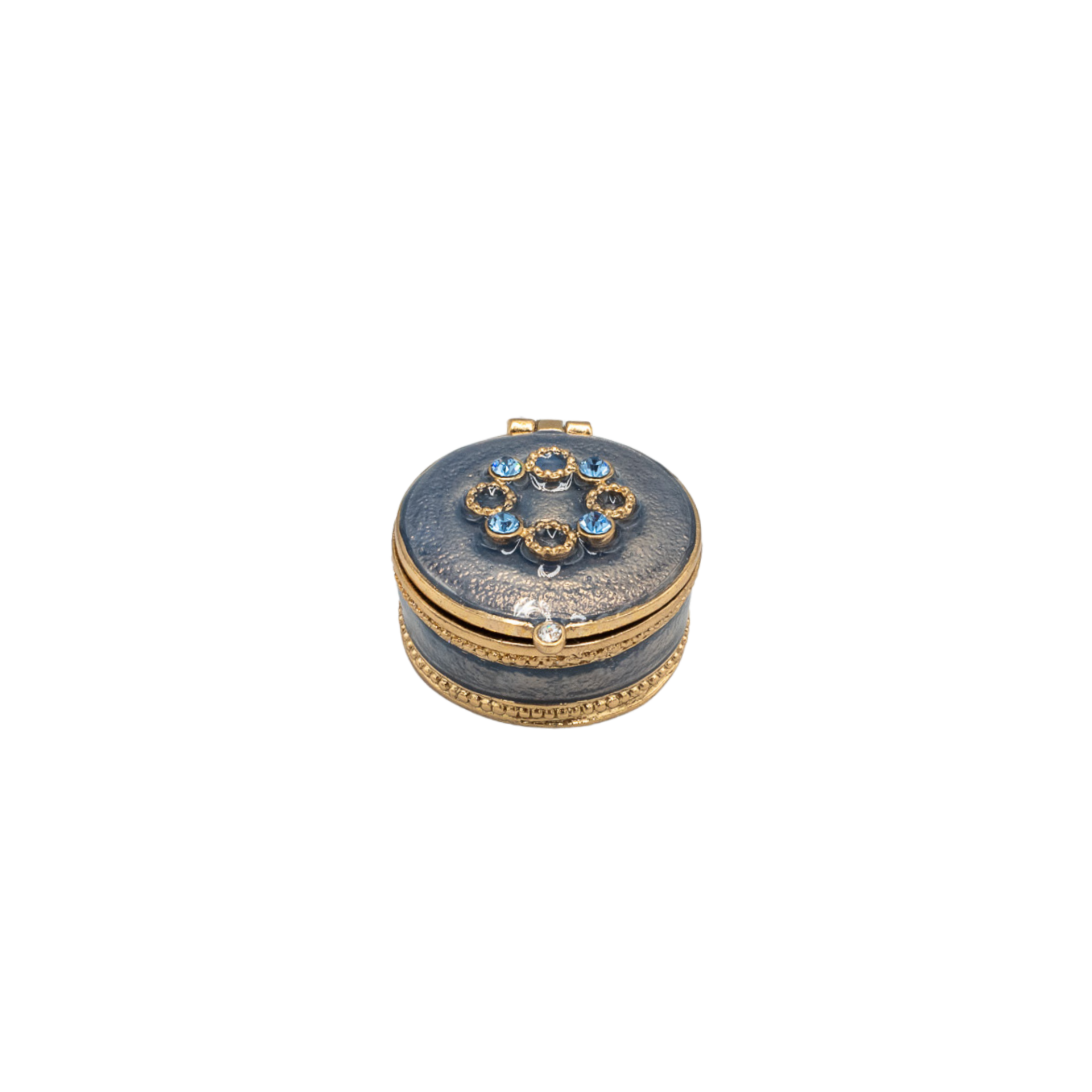 Safir Süslemeli Minik Kutu / İlaç Kutusu