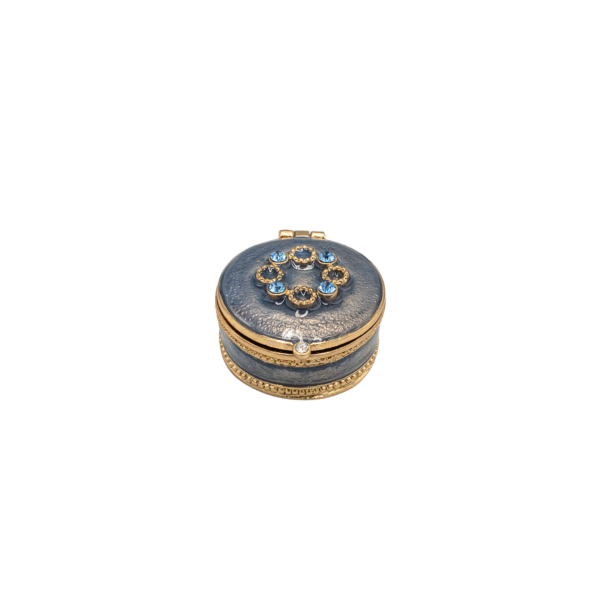 Safir Süslemeli Minik Kutu / İlaç Kutusu