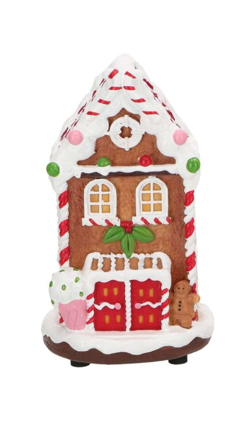 Işıklı Gingerbread Ev Müzikli Yılbaşı Dekoru