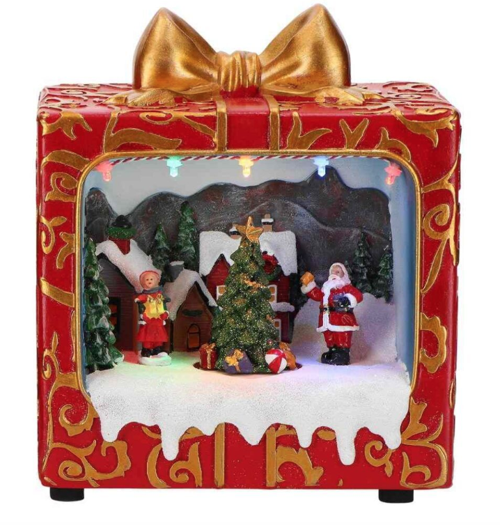 Animasyonlu Yılbaşı Bahçesi Hediye Paketi Müzik Kutusu