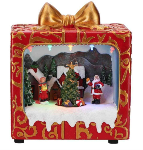 Animasyonlu Yılbaşı Bahçesi Hediye Paketi Müzik Kutusu