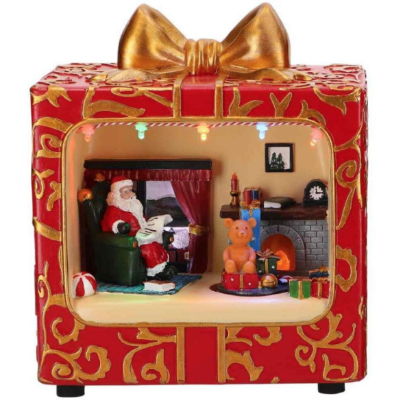 Animasyonlu Yılbaşı Evi Hediye Paketi Müzik Kutusu