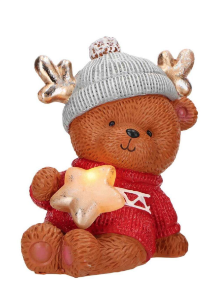 Yılbaşı Ayıcığı Yıldız Işıklı Dekor