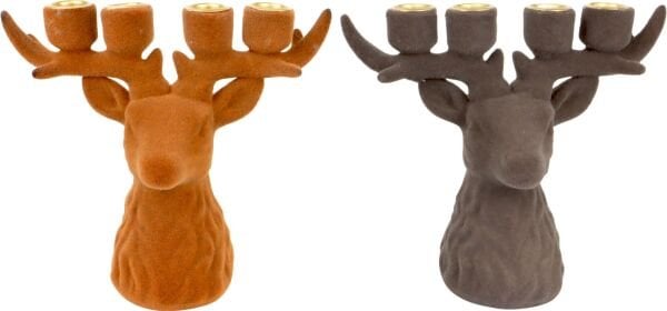 Forest Glow Geyik Başlı Şamdan, Antrasit Renk - Hoff-Interieur