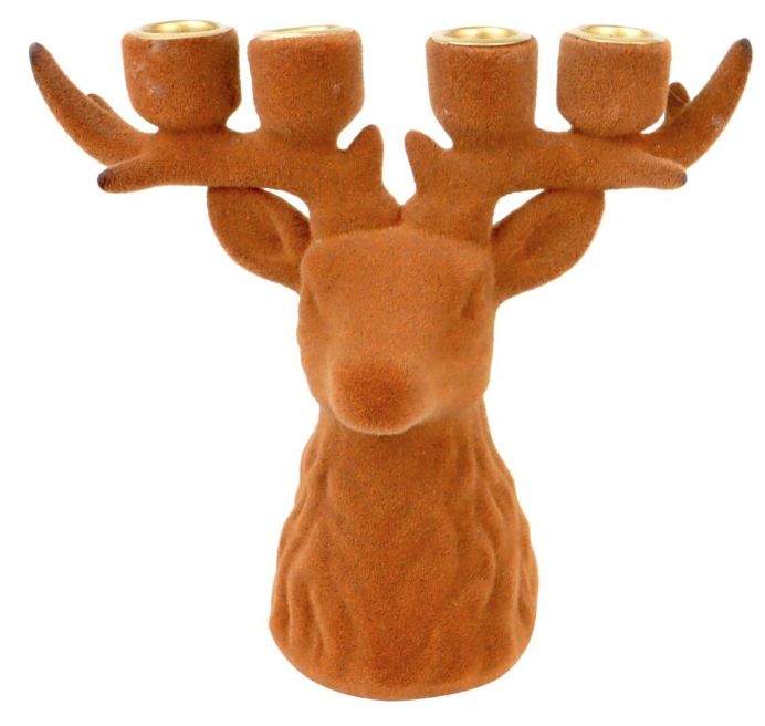 Forest Glow Geyik Başlı Şamdan, Tarçın Renk - Hoff-Interieur