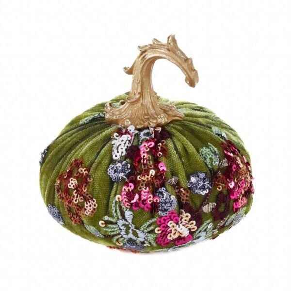 Işıltılı Balkabağı Yılbaşı Dekoru - 17 cm