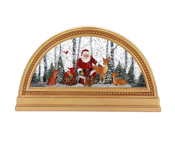 Noel Baba ve Geyikleri Işıklı Su Küresi