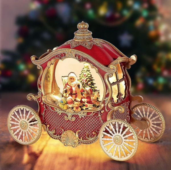 BAL KABAĞI NOEL ARABASI IŞIKLI VE MÜZİKLİ KAR KÜRESİ