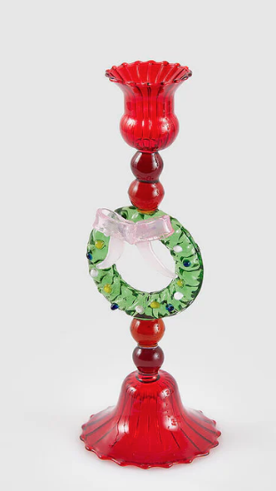 Yılbaşı Çelenk Cam Şamdan