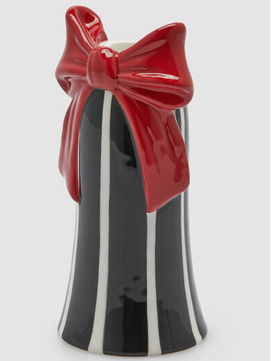 Kırmızı Fiyonklu Şamdan - 19 cm