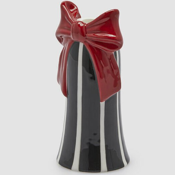 Kırmızı Fiyonklu Şamdan - 21 cm