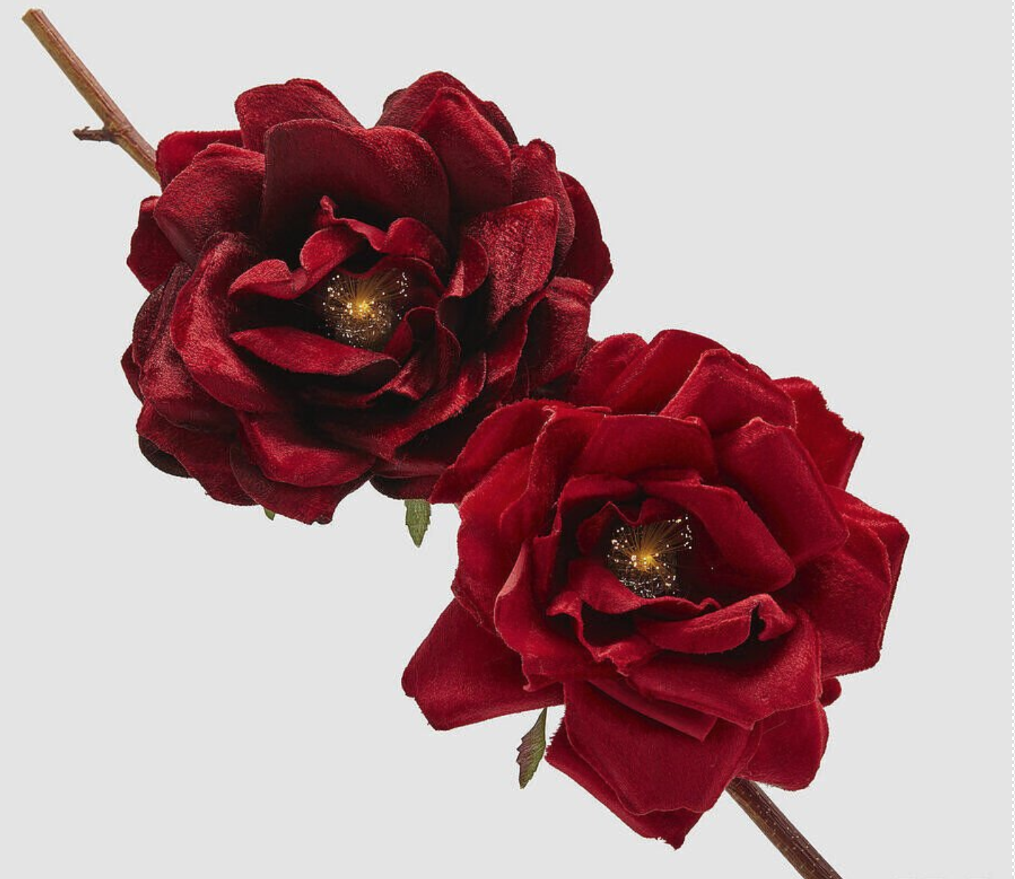 Işıklı Kadife Gül Dekor – Kırmızı