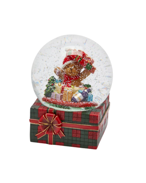 Ayıcıklı Yılbaşı Hediye Kutusu Su Küresi