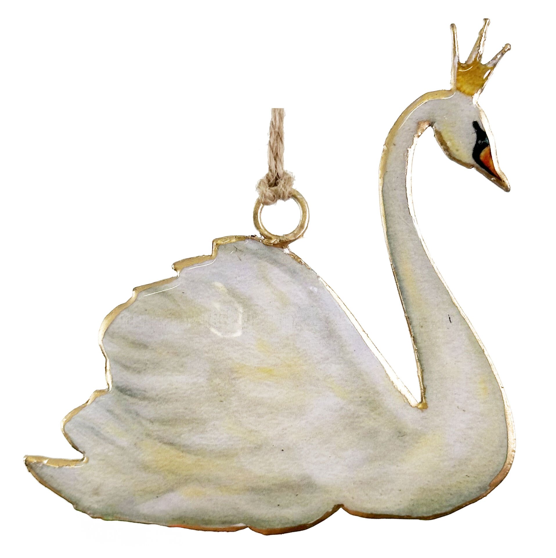 Metal Beyaz Kuğu Yılbaşı Süsü