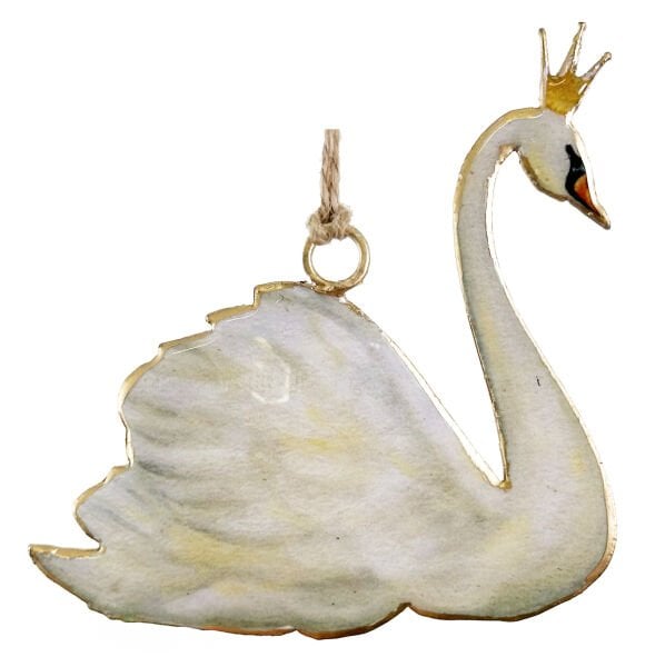 Metal Beyaz Kuğu Yılbaşı Süsü