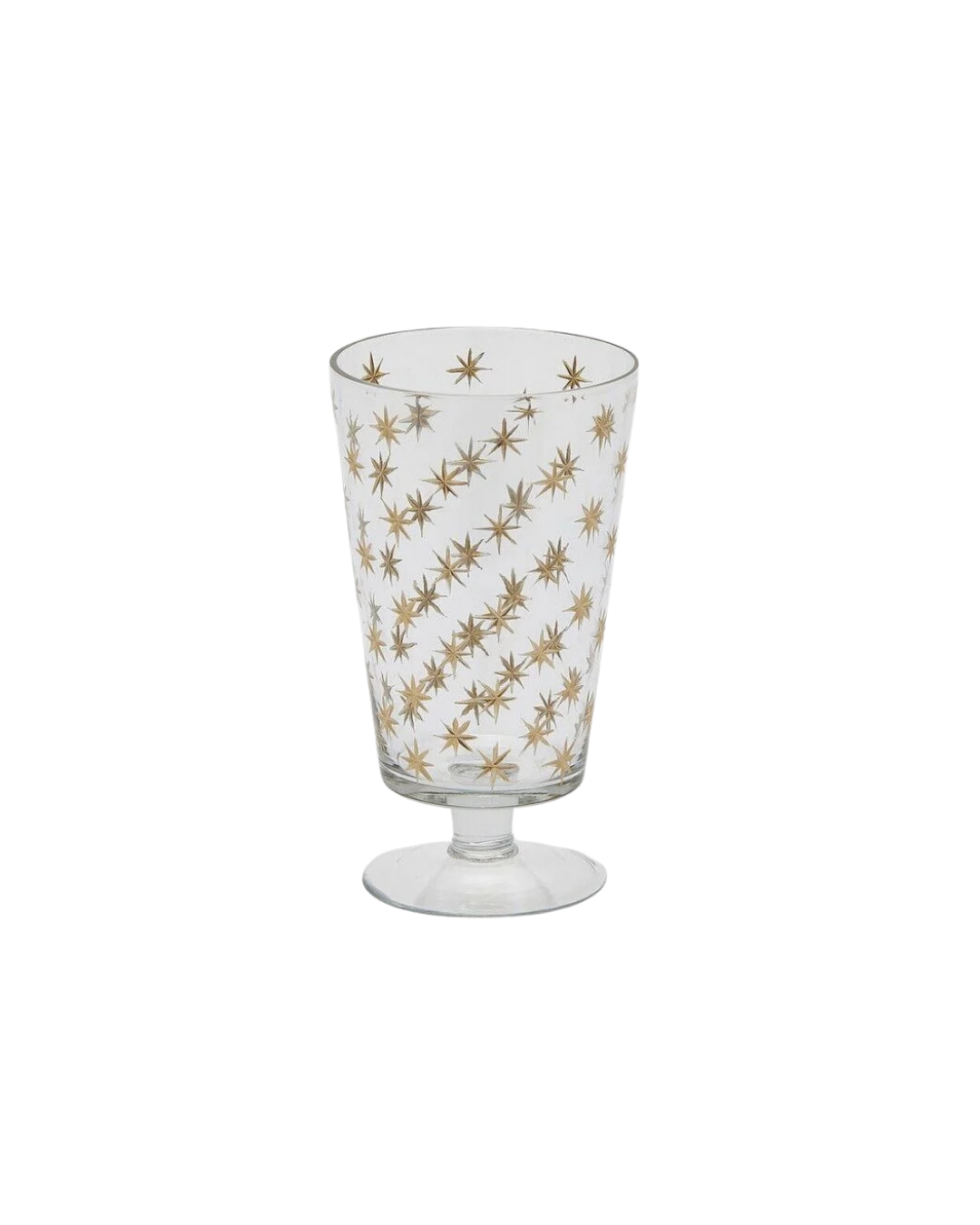 Altın Yıldızlı Ayaklı Cam Vazo