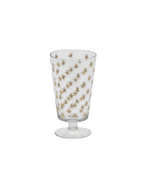 Altın Yıldızlı Ayaklı Cam Vazo