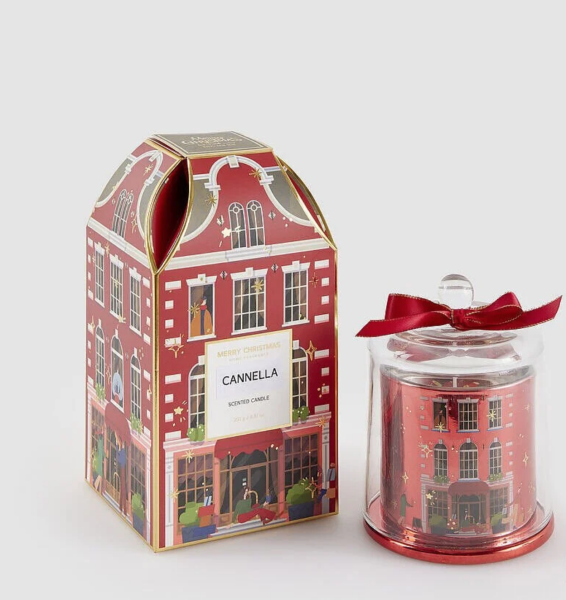 Rue de Rivoli Yılbaşı Kokulu Mum – Cam Kapaklı Kırmızı Tasarım Mum
