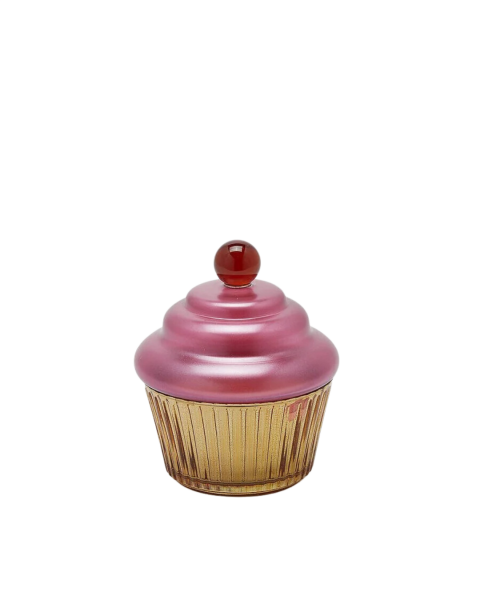 Cupcake Kapaklı Kokulu Mum - Mor