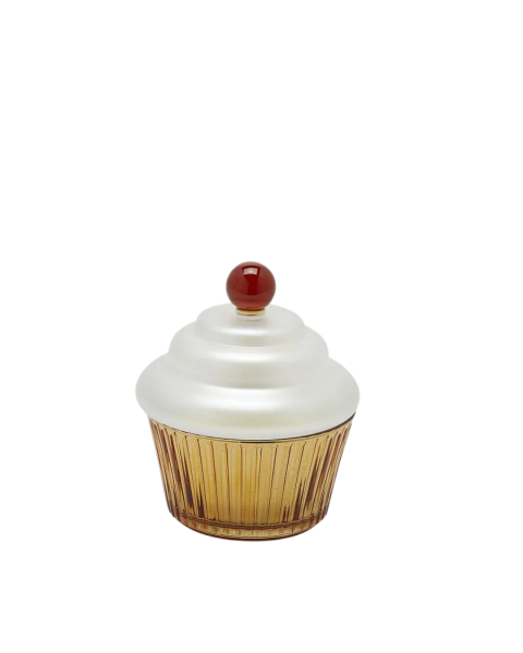 Cupcake Kapaklı Kokulu Mum - Beyaz