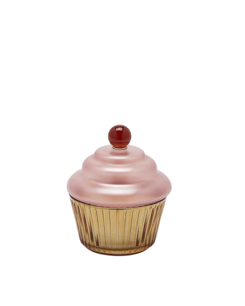 Cupcake Kapaklı Kokulu Mum - Pembe