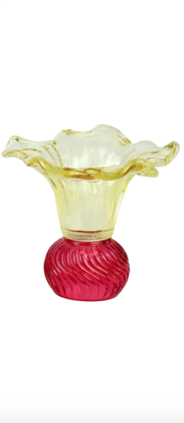 Positano Sarı Pembe Cam Vazo