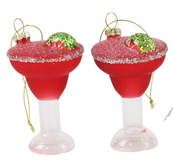Kırmızı Kokteyl Cam Yılbaşı Süsü