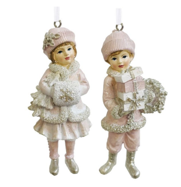 Manşonlu Kız Yılbaşı Ağacı Süsü - Pembe