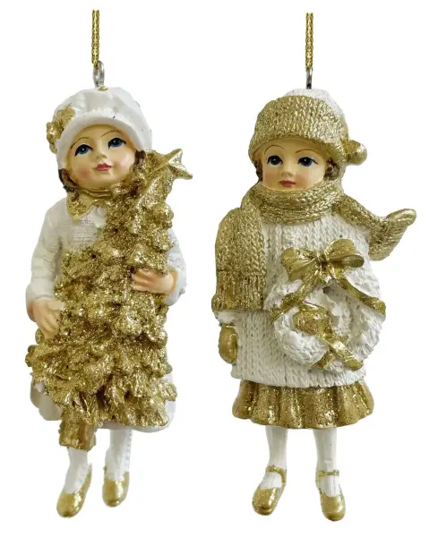 Patenli Kız Yılbaşı Süsü - Krem