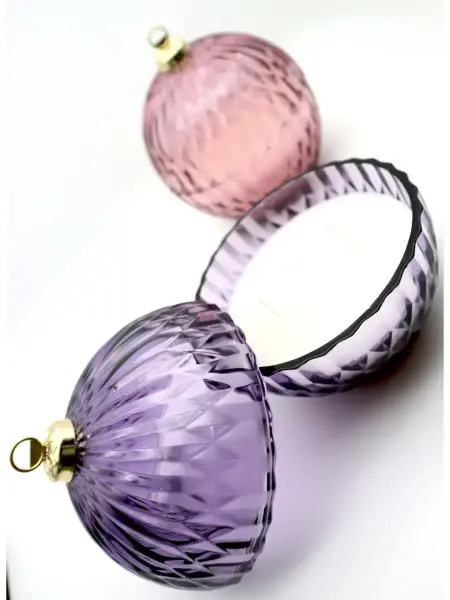 Yılbaşı Topu Mum - Lila