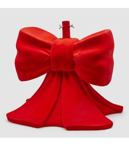 Kırmızı Kadife Fiyonklu Çam Ağacı Altlığı