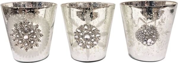 Kristal Taşlı Gümüşi Mumluk