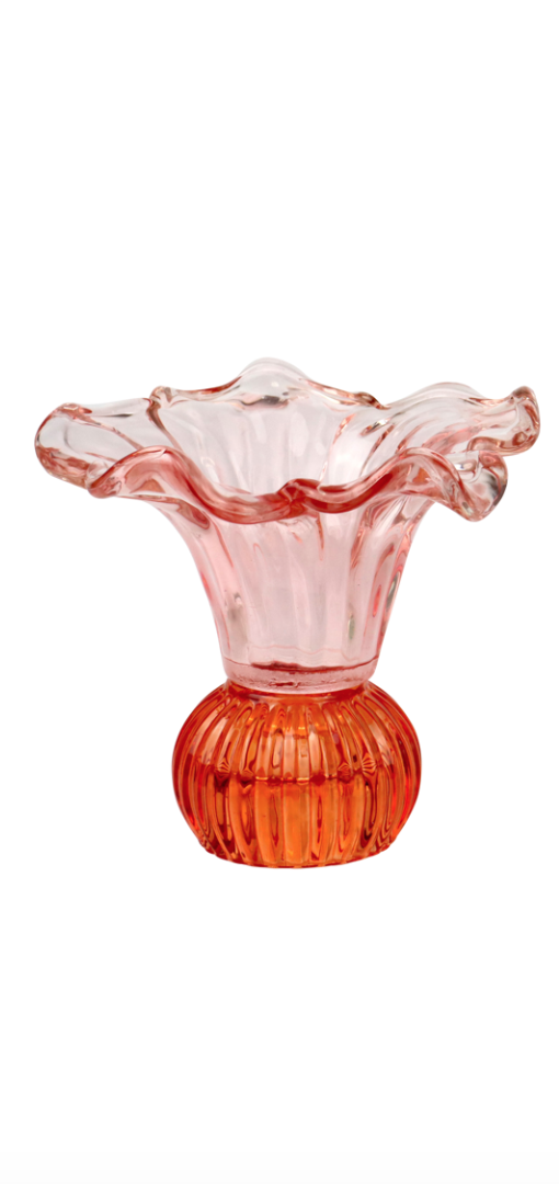 Positano Kırmızı Turuncu Cam Vazo