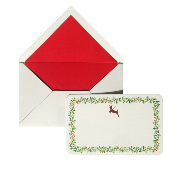 Yılbaşı Geyik Tebrik Kartı 10'lu Kutu