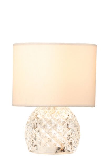 İnci Beyazı Pilli Cam Abajur