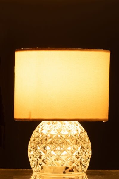 İnci Beyazı Pilli Cam Abajur