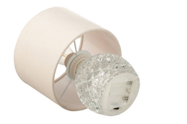 İnci Beyazı Pilli Cam Abajur