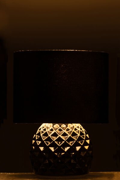 Kuzguni Siyah Pilli Cam Abajur