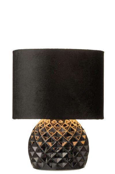 Kuzguni Siyah Pilli Cam Abajur