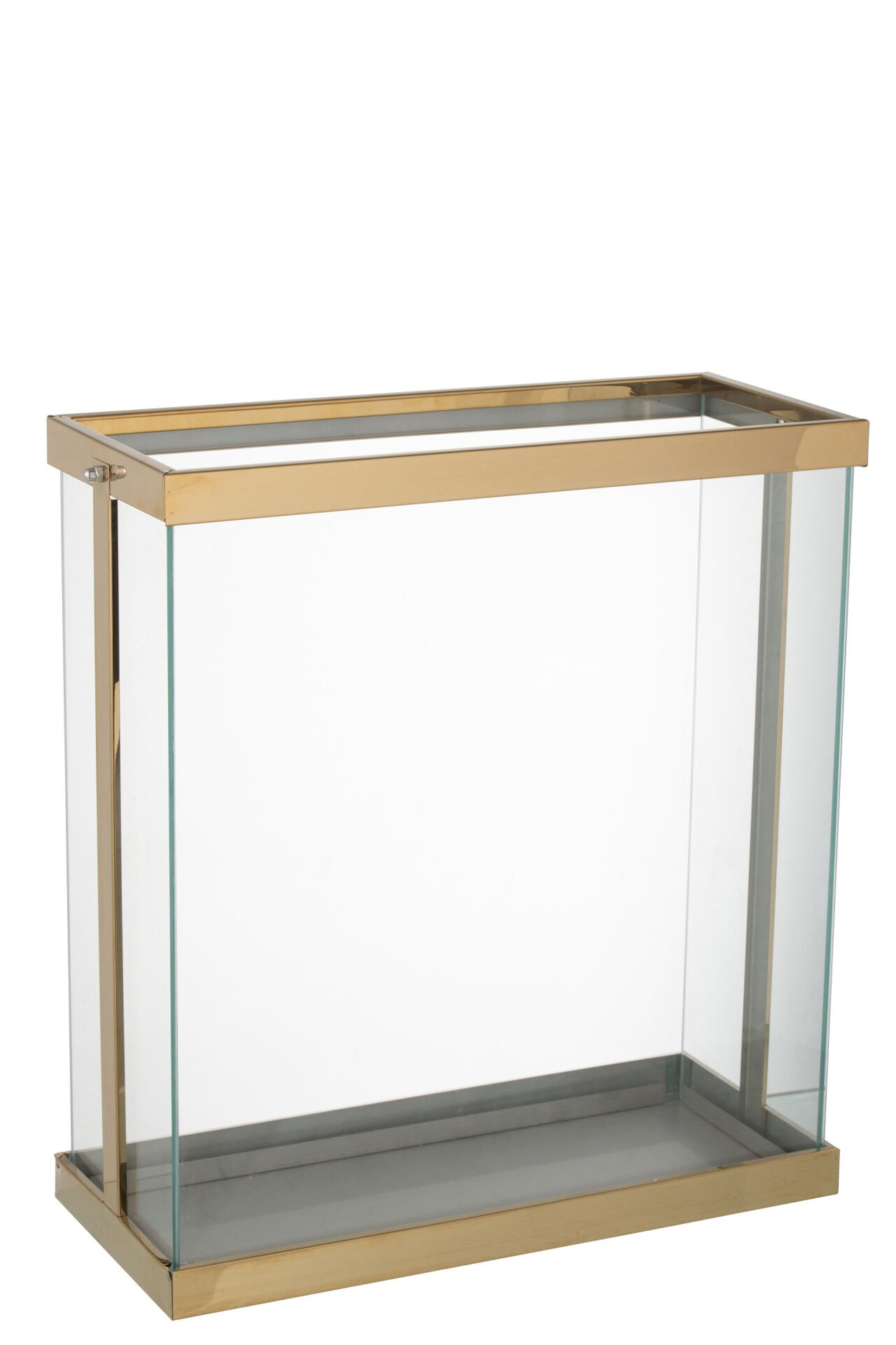 Enma Dikdörtgen Cam Fener – Altın Çerçeveli Dekoratif Mumluk