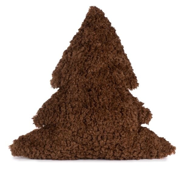 Ağaç Formlu Kahverengi Bouclé Dekoratif Yastık (50 × 45 cm)