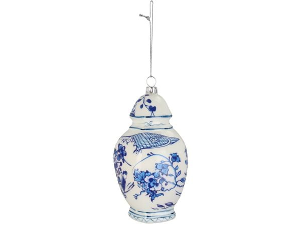 Bleu Blanc Desenli Küp Yılbaşı Süsü