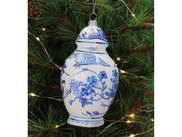 Bleu Blanc Desenli Küp Yılbaşı Süsü