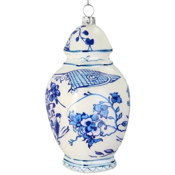 Bleu Blanc Desenli Küp Yılbaşı Süsü